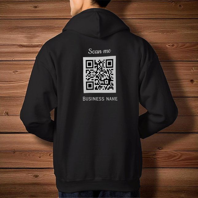 QR Code Business Logo Professional Black Modern Hoodie (Creator Uploaded)