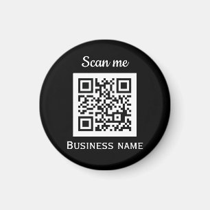 QR Code Business Logo Professional Black Modern Magnet