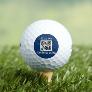 QR Code Business Logo Professional Blue Modern Golf Balls