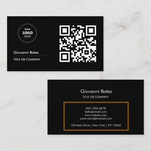 QR Code Business Logo Professional  Business Card (Front/Back)