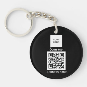 QR Code Business Logo Professional Custom Black K Key Ring