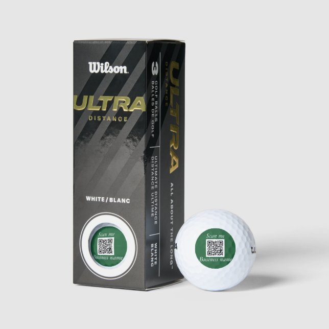QR Code Business Logo Professional Green Modern Golf Balls (Packaging)
