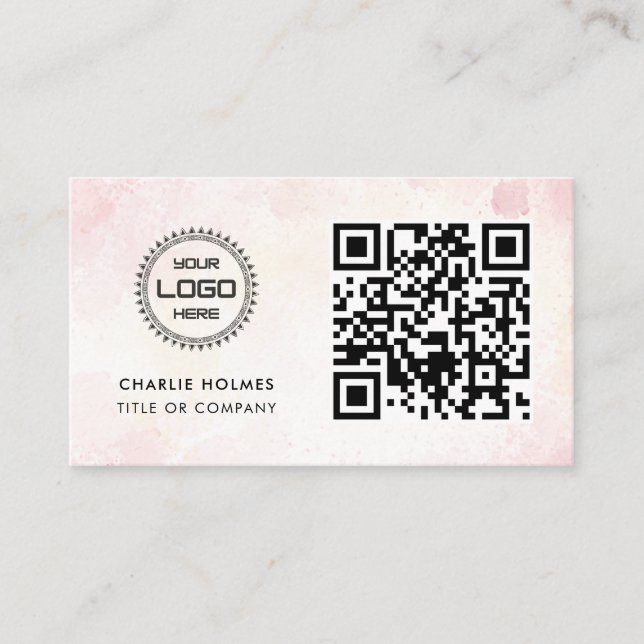 QR Code Business Logo | Professional & Modern  Business Card (Front)