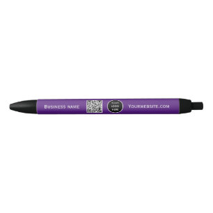 QR Code Business Logo Professional Purple Black Ink Pen