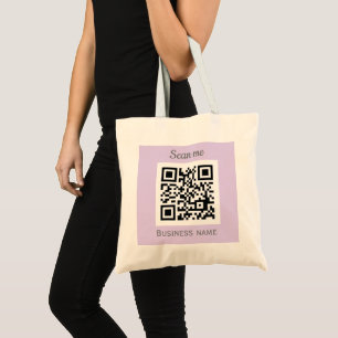 QR Code Business Logo Professional Purple Lilac Tote Bag