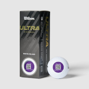 QR Code Business Logo Professional Purple Modern Golf Balls