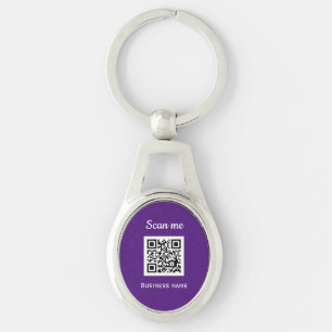 QR Code Business Logo Professional Purple Modern Key Ring