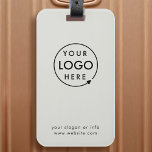 QR Code | Business Logo Professional Simple Grey Luggage Tag<br><div class="desc">A simple custom grey business QR code luggage tag template in a modern minimalist style which can be easily updated with your company logo,  QR code and custom text,  eg. scan me to...  #QRcode #logo #luggagetag #business</div>