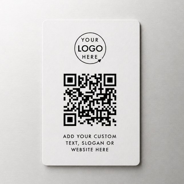 QR Code | Business Logo Professional Simple White Magnet (Creator Uploaded)