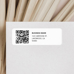 QR Code Business Logo Return Address Label