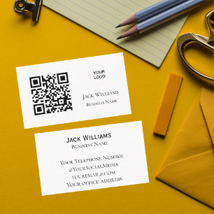 QR Code Business Logo Simple Professional Modern  Business Card