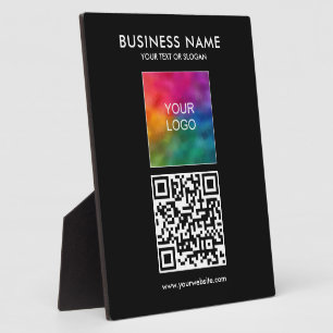 QR Code Business Logo Slogan Here Template Custom Plaque