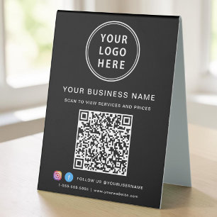 QR Code Business Logo Social Media Black