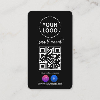 QR Code Business Logo Social Media Professional Card