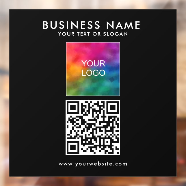QR Code Business Logo Text Square Elegant Modern (Sheet 2)