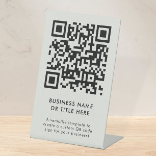QR Code   Business Modern Minimalist Simple Grey Pedestal Sign