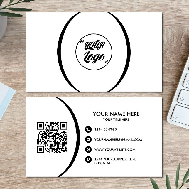 QR Code Business Modern Professional Business Card (Creator Uploaded)