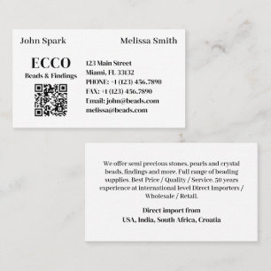 QR code Business Monogram Card