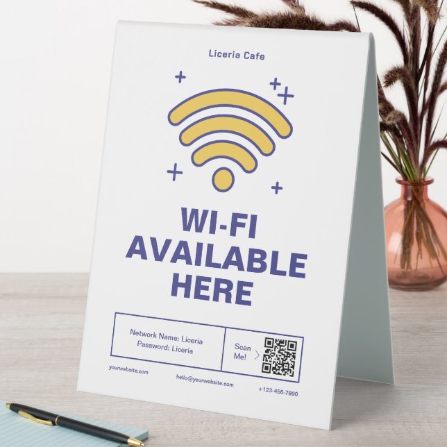 Qr Code Business Name Minimal wifi Details (In SItu (Table))