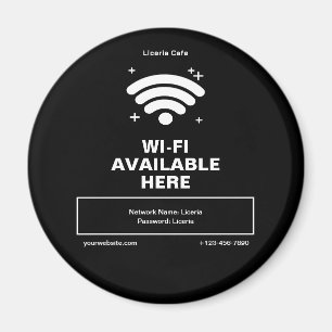 Qr Code Business Name Minimal wifi Details Magnet