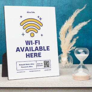 Qr Code Business Name Minimal wifi Details Plaque
