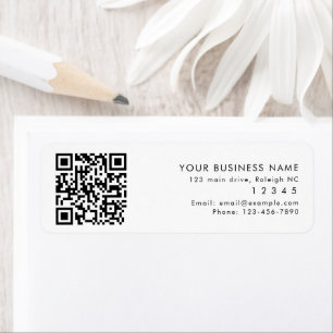 QR Code Business Name Phone Number Return Address Label