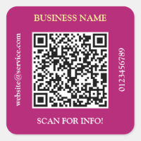 QR Code Business Name Website Promo Maroon