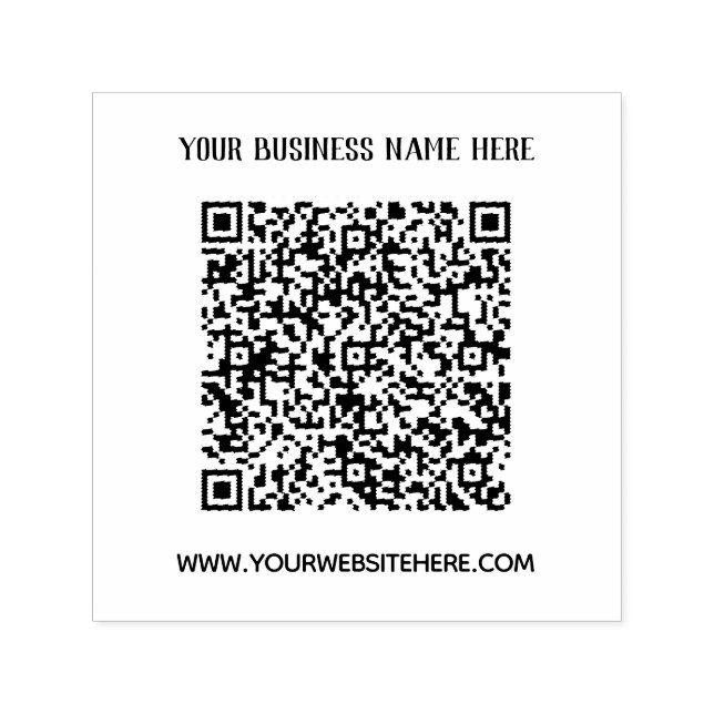 QR Code Business Name Website Stamp Example (Design)