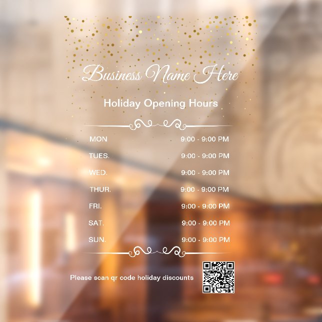 qr code business opening hours holiday white gold (Sheet 2)