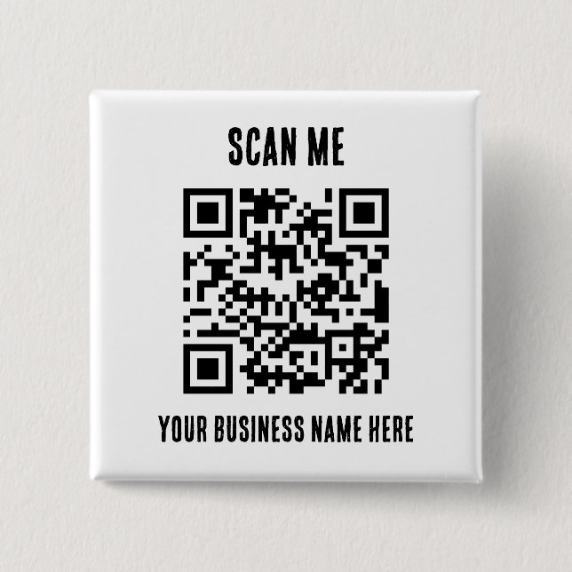 QR Code Business Promotional 15 Cm Square Badge (Front)