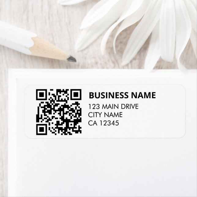 QR Code business Return Address Professional  Label (Insitu)