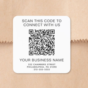 QR Code Business Square Sticker