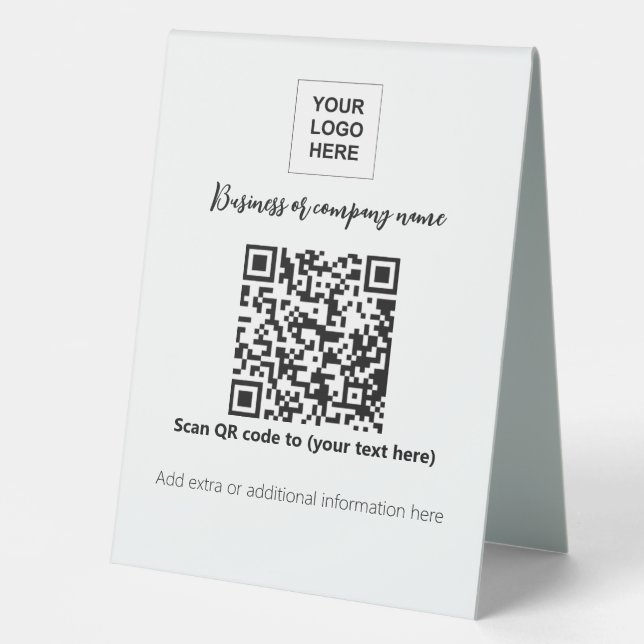 QR code business tabletop template (Front)