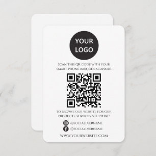 QR Code Business Website Scan Me Social Media Enclosure Card
