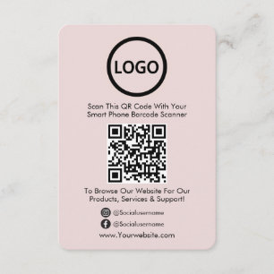 QR Code Business Website Scan Me Social Media Enclosure Card