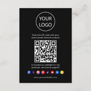 QR Code Business Website Scan Me Social Media Enclosure Card