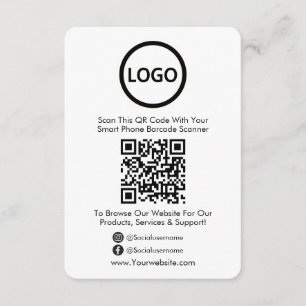 QR Code Business Website Scan Me Social Media Enclosure Card