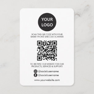 QR Code Business Website Scan Me Social Media Enclosure Card