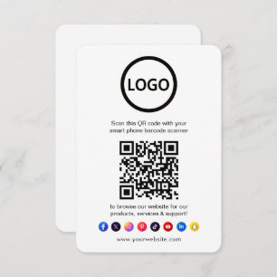 QR Code Business Website Scan Me Social Media Enclosure Card