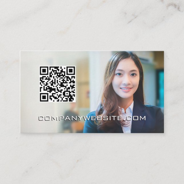 QR Code | Business Woman  Card (Front)