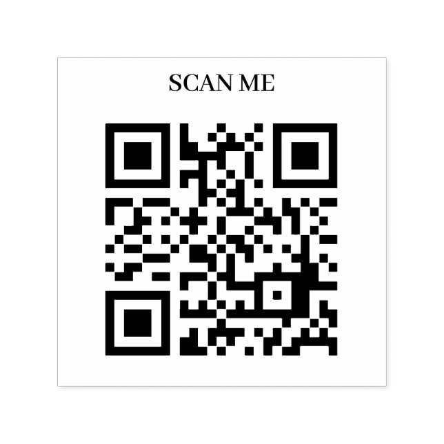 QR Code Business Your Text Modern Minimalist Self-inking Stamp (Design)