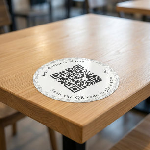 QR Code cafe table menu Classic Round Sticker