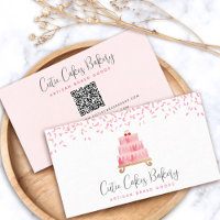 QR Code Cake Blush Pink Sprinkles Pastry Chef Chic
