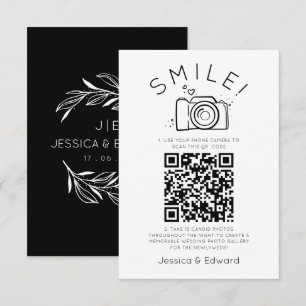 Qr Code Capture Wedding Photos Black Chic Modern