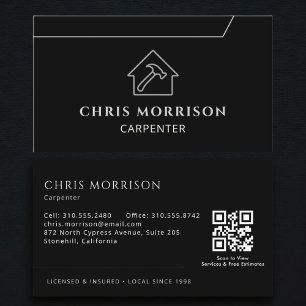 QR Code Carpentry Carpenter Business Card