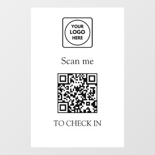QR Code Check-In Business Logo Display Sign