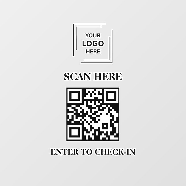 QR Code Check-In Business Logo Window Cling (Sheet)