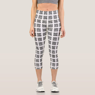 QR Code Check Pattern Capri Leggings
