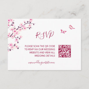 QR Code    Cherry Blossom RSVP Enclosure Card