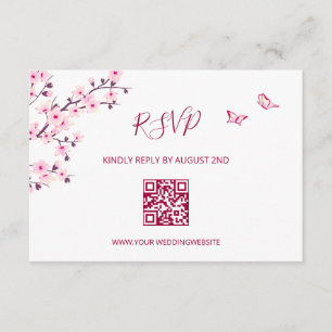 QR Code    Cherry Blossom RSVP Enclosure Card